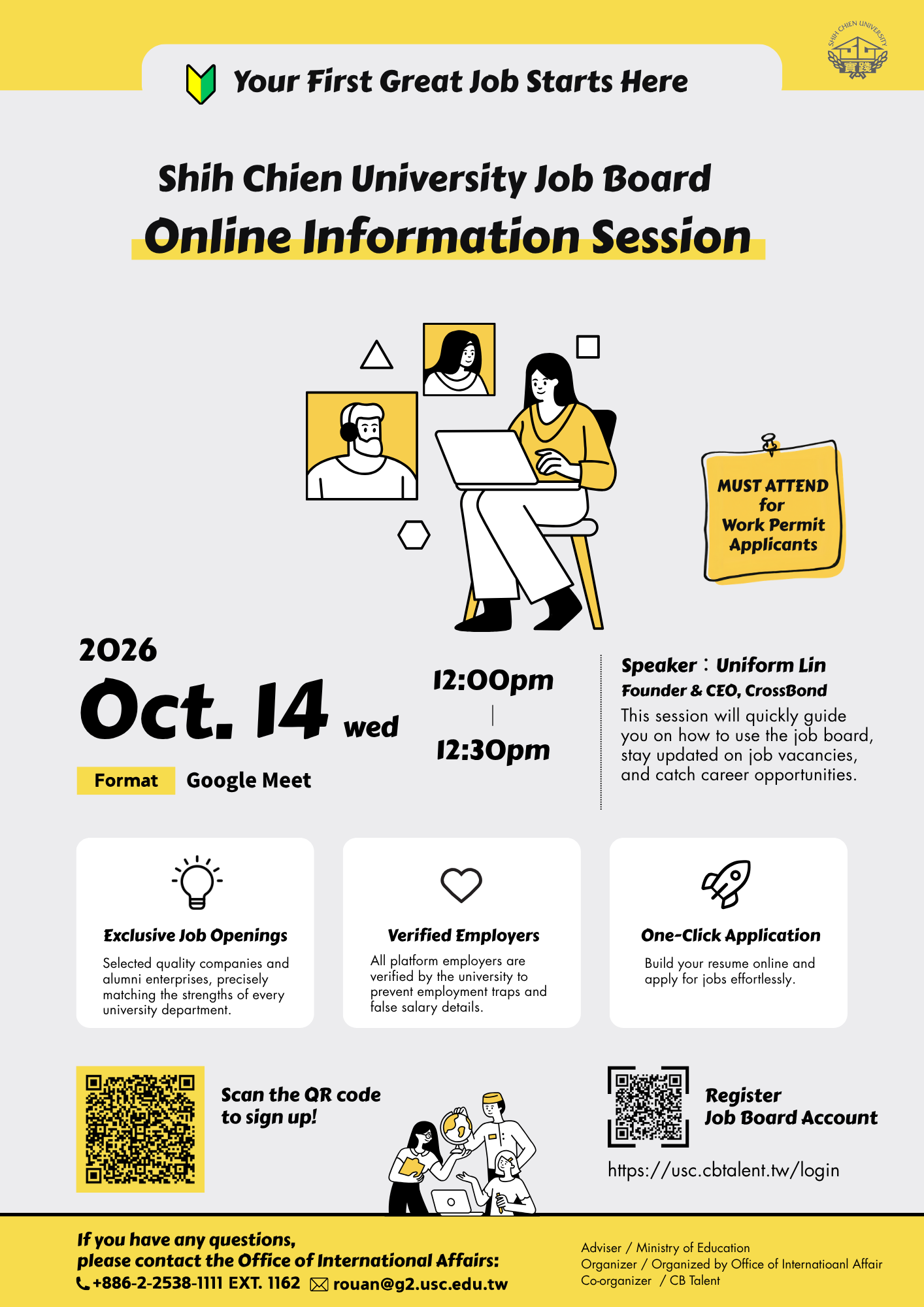Online Job Board Info Session Poster